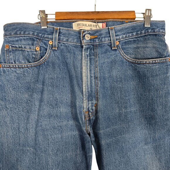 Levis 505 Regular Fit Mens‎ Jeans W38 L30 Medium Wash Denim Straight Leg - Picture 4 of 7